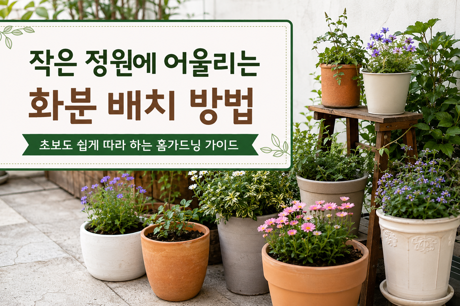 작은 정원 화분 배치 방법 7가지 초보 홈가드닝 가이드