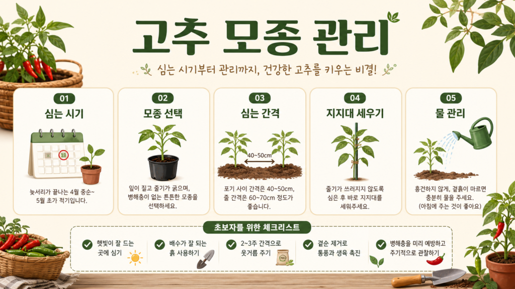 고추 모종 심는 시기와 관리법