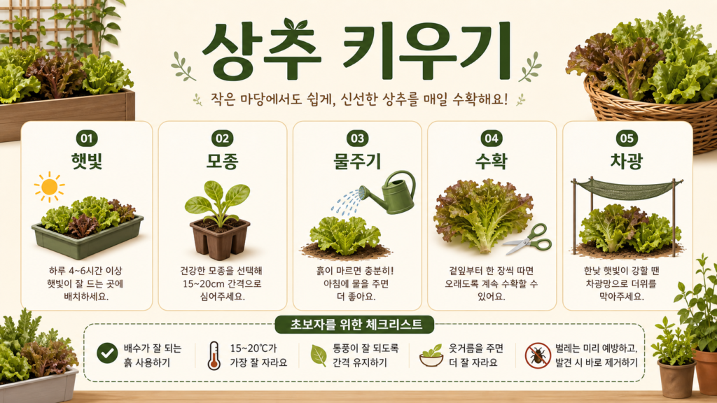 작은 마당에서 상추 키우는 방법
