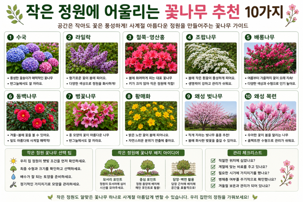 작은 정원에 어울리는 꽃나무 추천 10가지