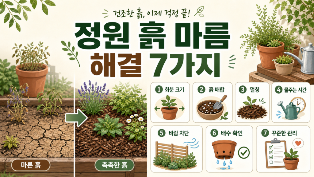 정원 흙 마름 해결 7가지와 작은 정원 건조 문제 원인