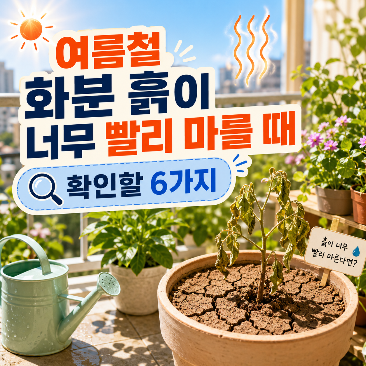 여름철 베란다 화분 흙이 빨리 마르는 원인을 확인할 6가지